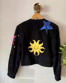 1980s Vintage Dino’z Suede patchwork studs Jacket