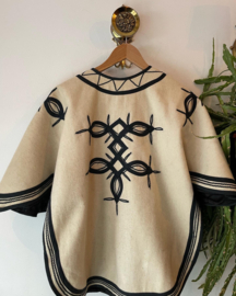 Vintage 70s wool embroidered Guatemala poncho