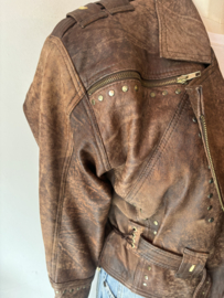 Vintage 1980s Brown leather Statement Jacket