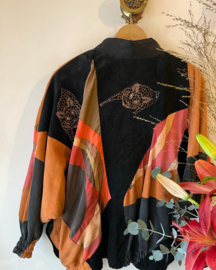 Vintage 80s Suède silk Leopard statement Jacket