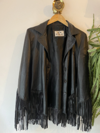 Vintage 90s Replay leather fringe jacket