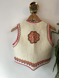 Vintage bohemian embroidered waistcoat