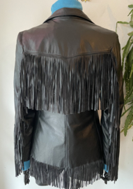 Vintage 90s Replay leather fringe jacket
