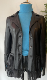 Vintage 90s Replay leather fringe jacket