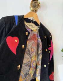 1980s Vintage Dino’z Suede patchwork studs Jacket