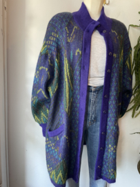 Vintage purple mohair long cardigan