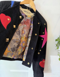 1980s Vintage Dino’z Suede patchwork studs Jacket