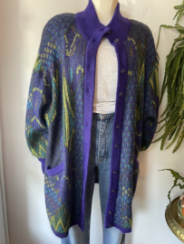 Vintage purple mohair long cardigan