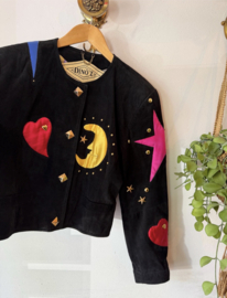 1980s Vintage Dino’z Suede patchwork studs Jacket
