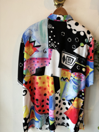Vintage 1980s Color polkadot blouse