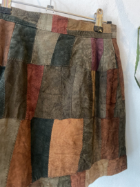 Vintage 70s suède patchwork skirt