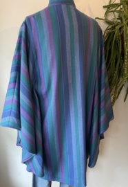 Vintage pure wool color stripe Poncho