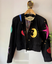 1980s Vintage Dino’z Suede patchwork studs Jacket