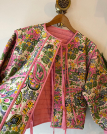 Vintage Paisley quilted pink jacket