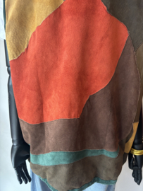 Vintage 80s Unisex Patchwork Suede Gilet