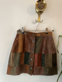 Vintage 70s suède patchwork skirt