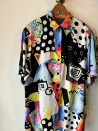 Vintage 1980s Color polkadot blouse