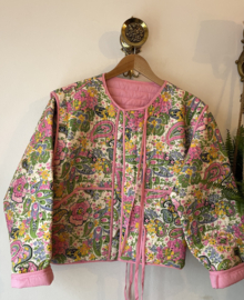 Vintage Paisley quilted pink jacket
