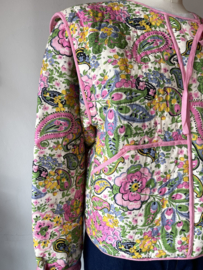 Vintage Paisley quilted pink jacket