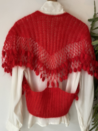 Vintage mohair red spencer knitwear