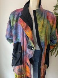 Vintage 80s Tie Dye oversized rainbow jacket