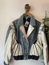 Vintage 1980s Leather Denim suède jacket/bodywarmer