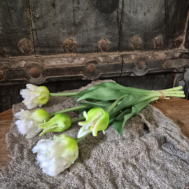 Kunsttulpen bosje wit (parkiet)