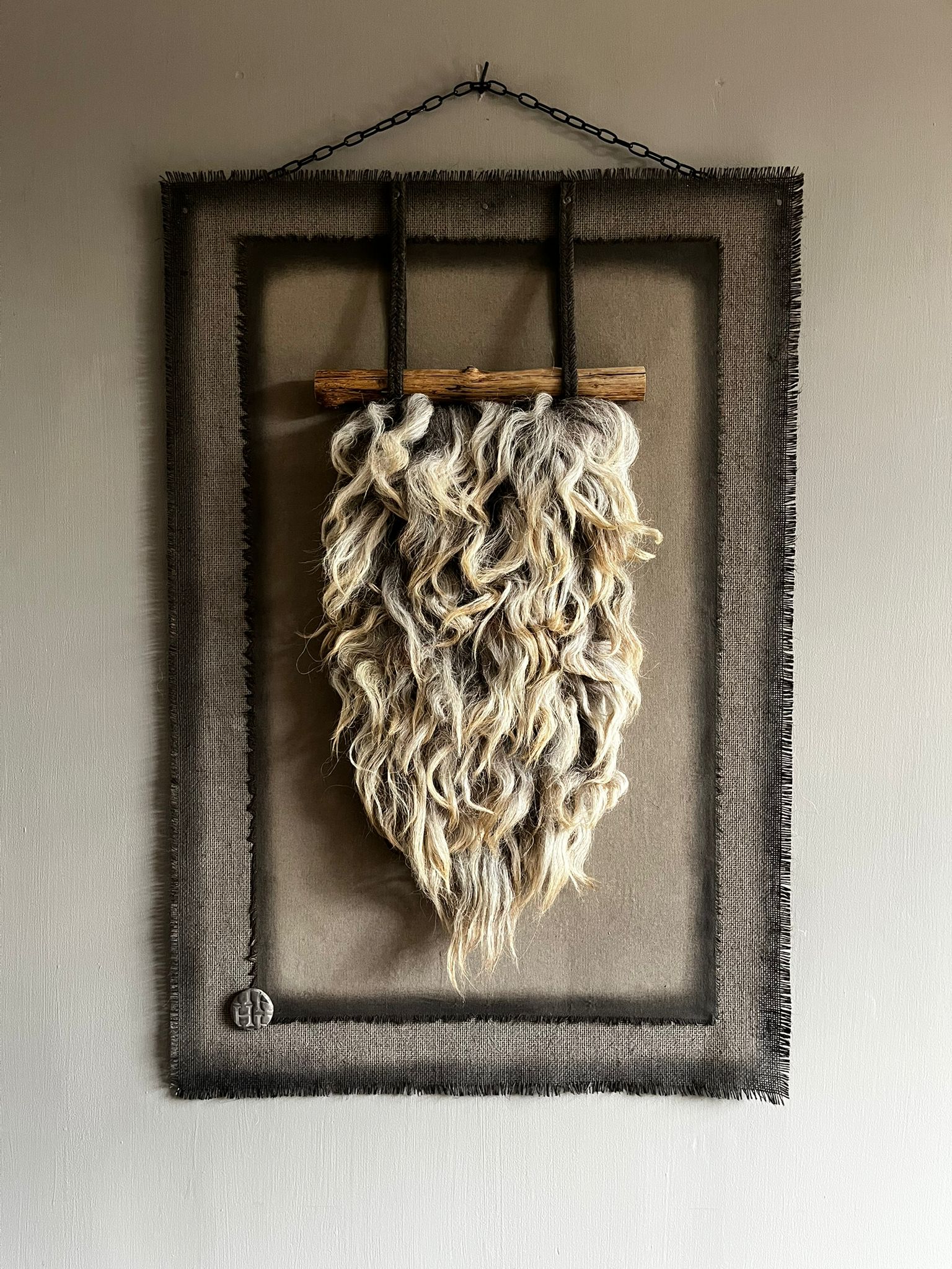 Kalkdoek met woltoef 90x60
