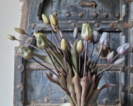 Kunsttulpen bosje grijs