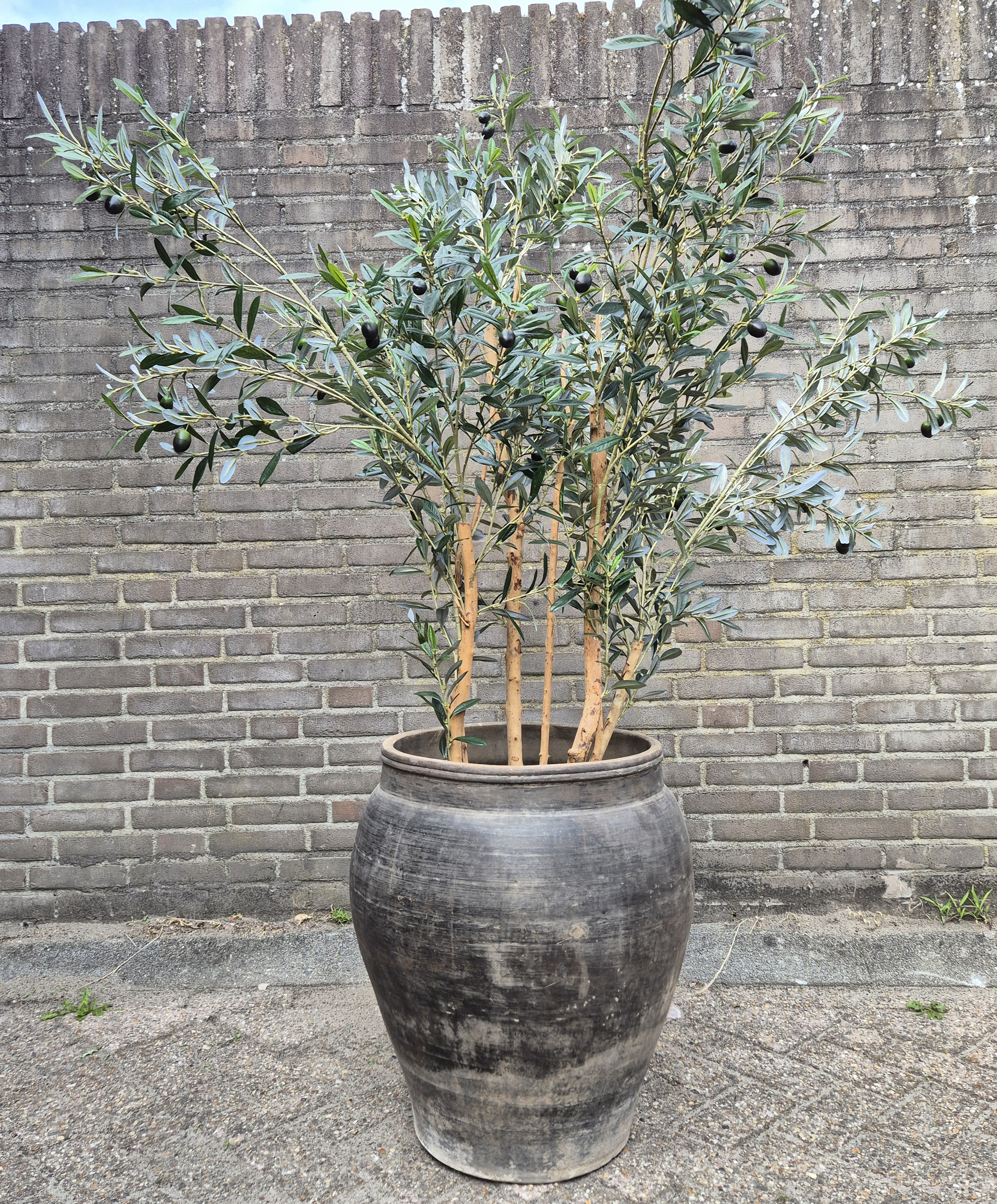 Claypot India grijs / kleipot XL