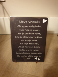 Houten kaart Lieve Vriendin