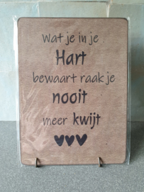 Houten kaart Hart