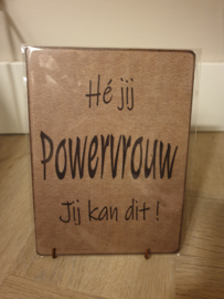 Houten kaart Powervrouw