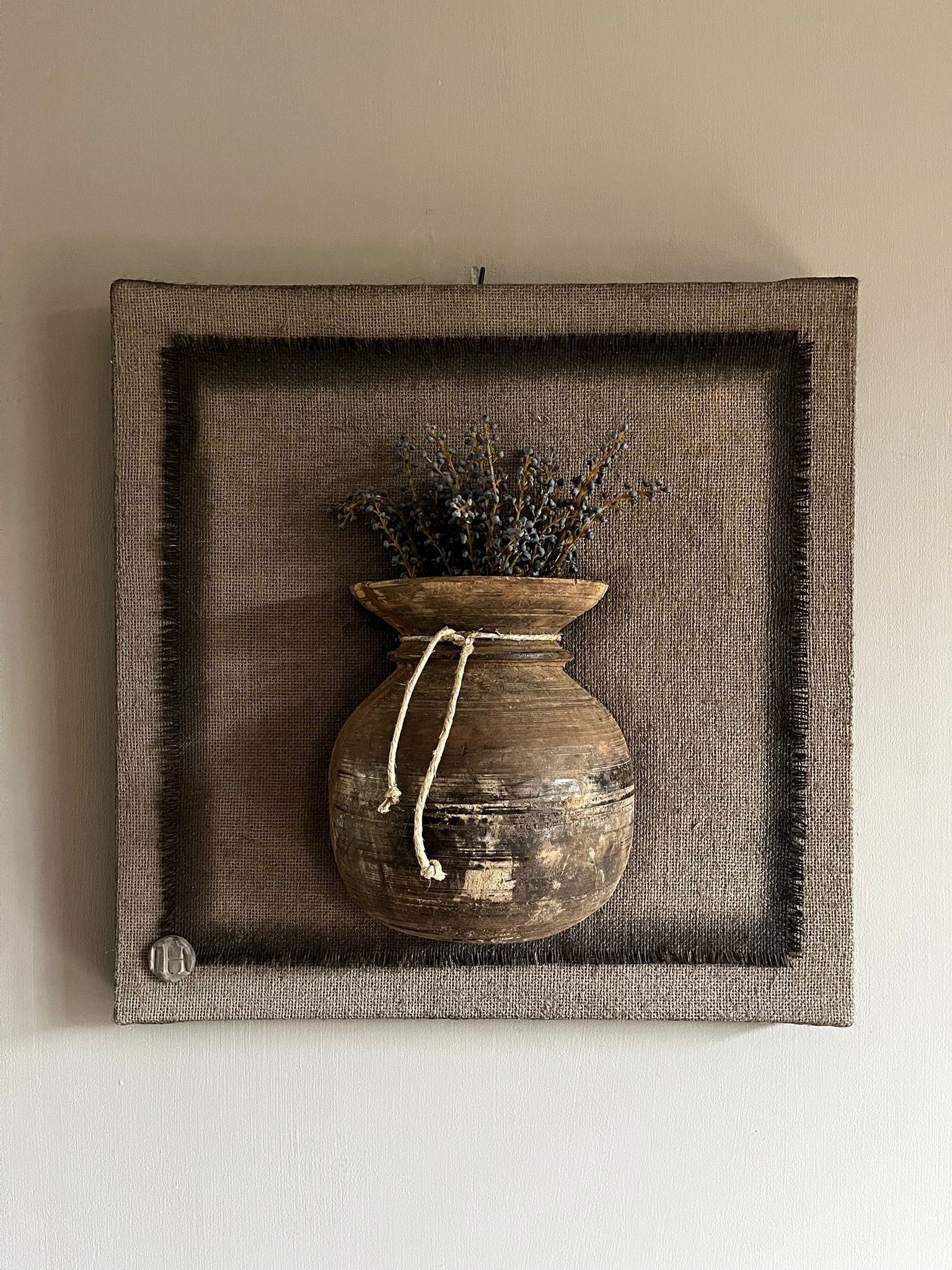 Kalkdoek paneel met nepalpot 50x50 1