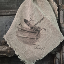 Shabby doek Schalen met tak (gekleurd)