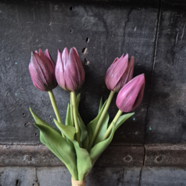 Kunsttulpen bosje paars/aubergine (klein)