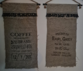 Shabby wanddoek Earl Grey