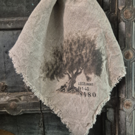 Shabby doek Olijfboom (gekleurd)