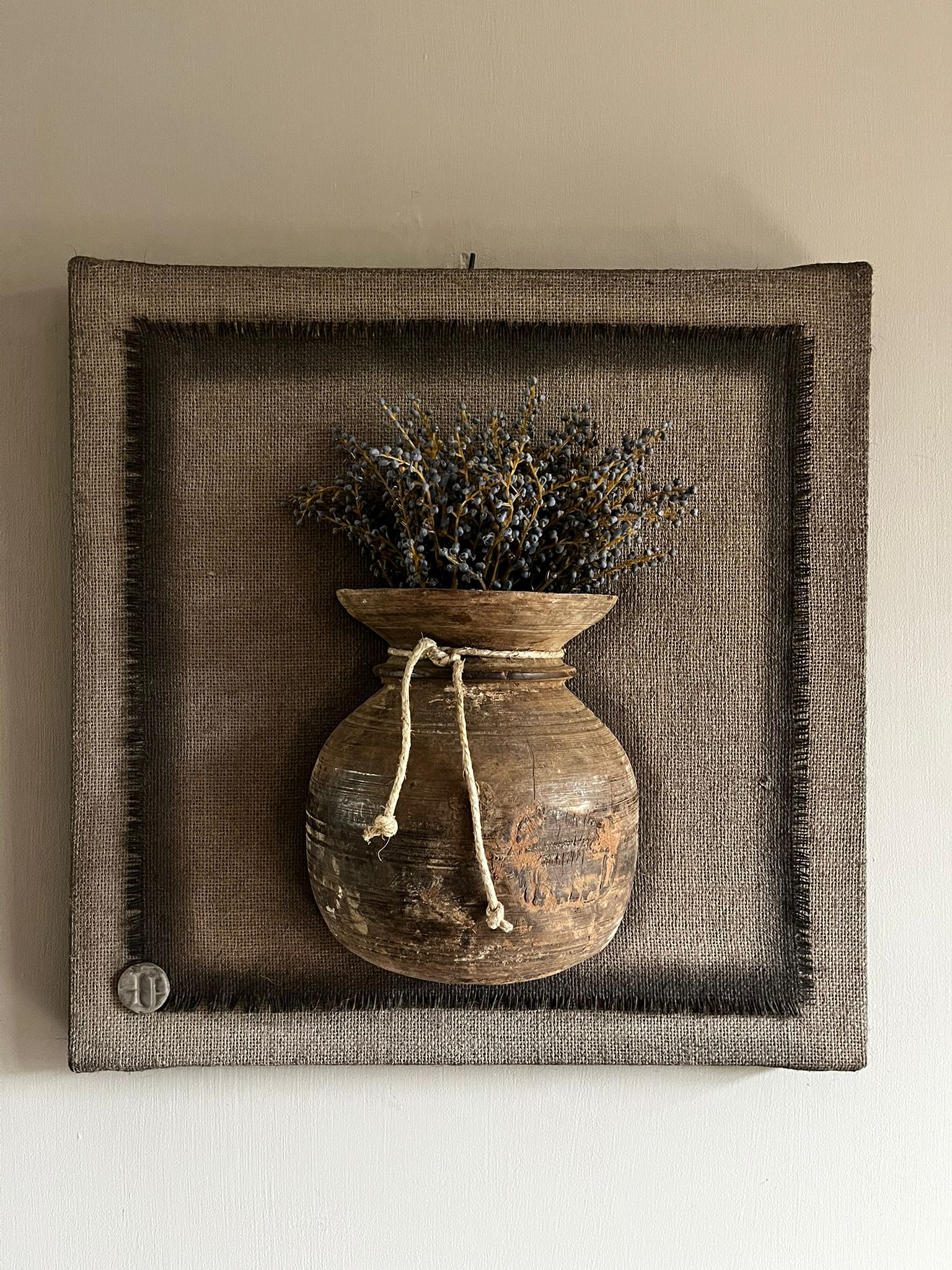 Kalkdoek paneel met nepalpot 50x50 1