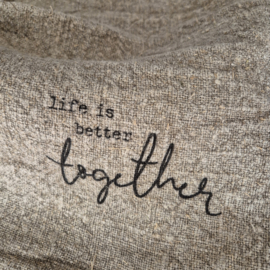 Shabby doek Life is better