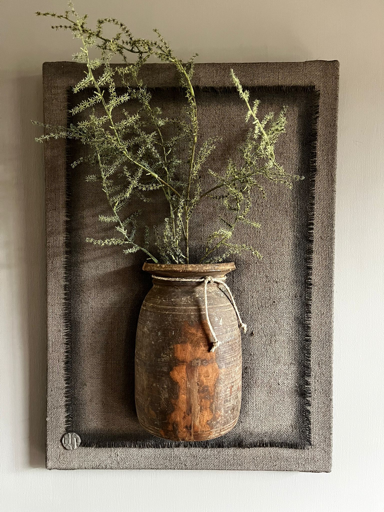 Kalkdoek paneel met nepalpot 70x50 1