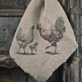 Shabby doek Kippen familie