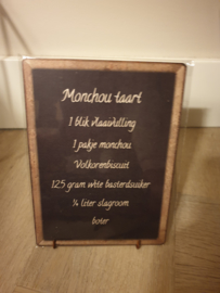 Houten kaart Monchou taart