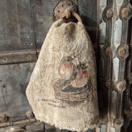 Shabby doek Roodborstjes in nest (gekleurd)