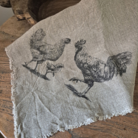 Shabby doek Kippen familie