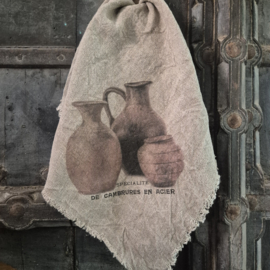 Shabby doek landelijke potten (gekleurd)