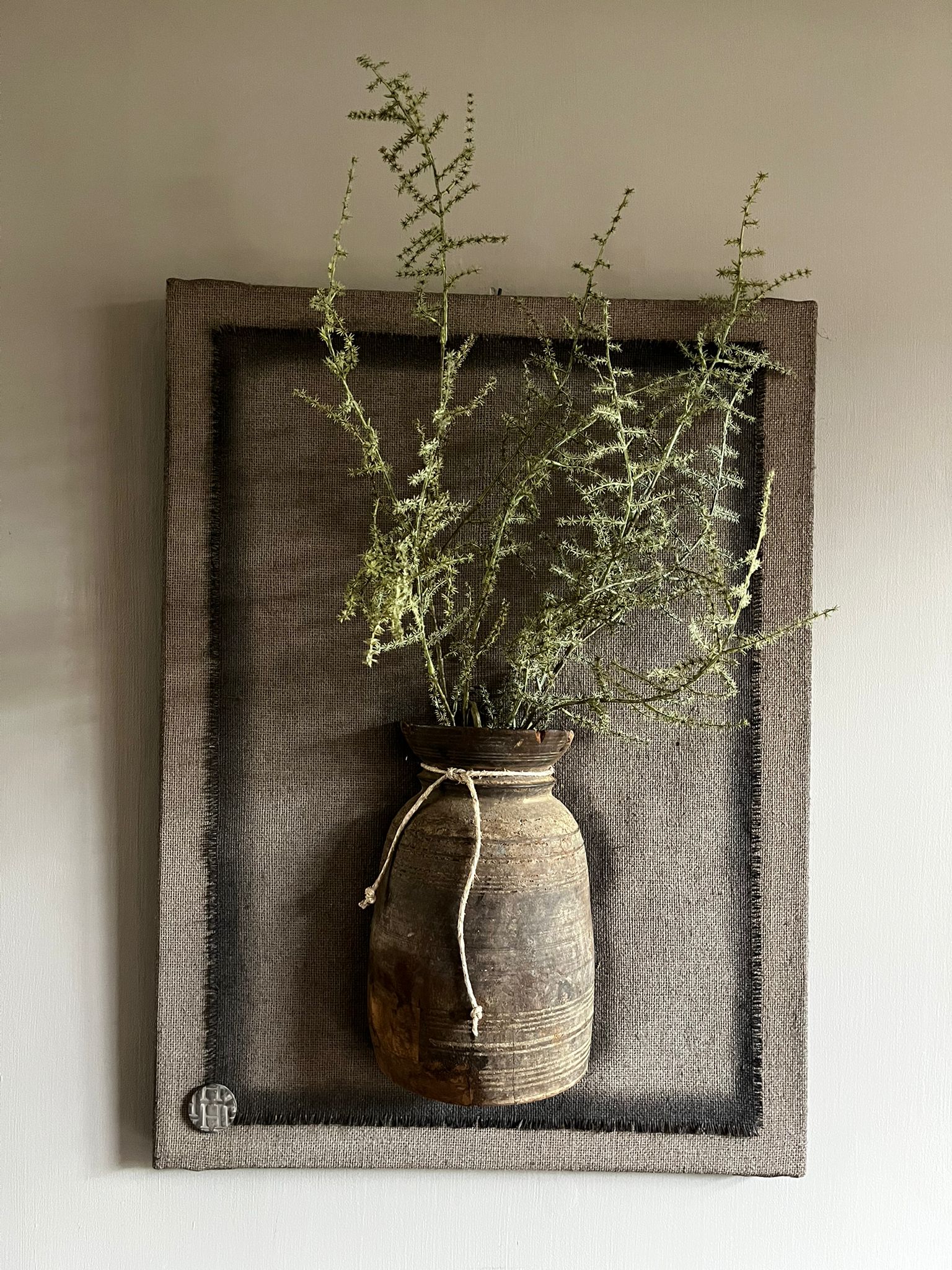 Kalkdoek paneel met nepalpot 80x60 1