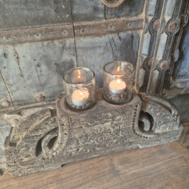 Houten ornament / kandelaar 2