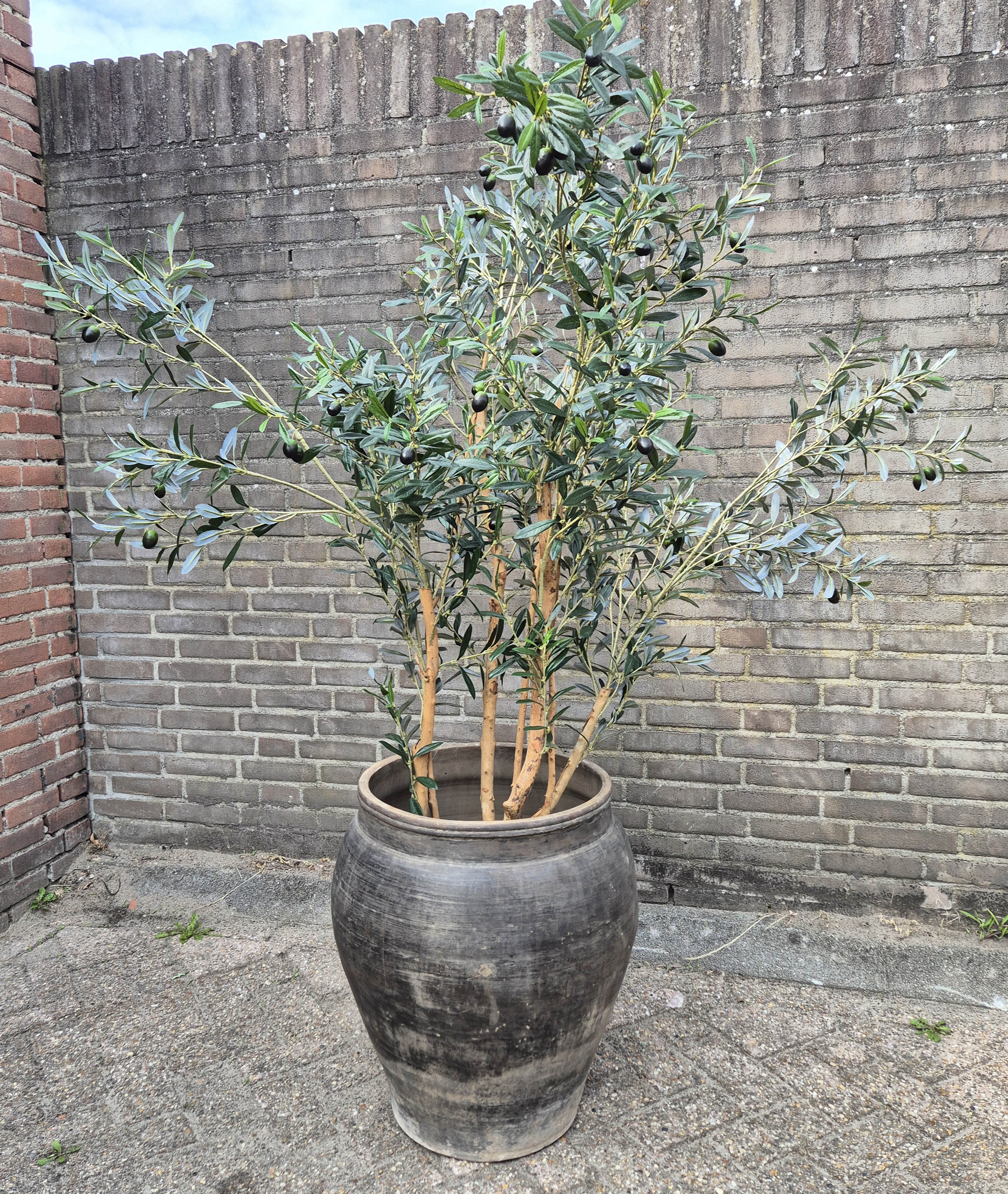 Claypot India grijs / kleipot XL