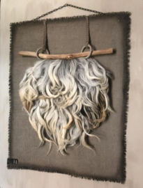Kalkdoek met woltoef 90x70